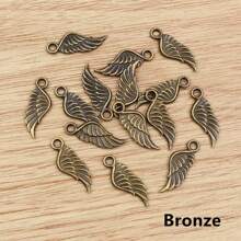 40 件 21x8 毫米天使翅膀吊坠 DIY 珠宝制作配件 适用于耳环手链项链配件 - 21x8mm - 查看 12