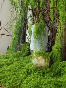 25克綠色人造苔蘚串適用於花園裝飾、景觀、水族館裝飾裝飾，室內或室外使用，多種形狀可塑造。 - 絲狀苔蘚 - 查看 6