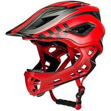 ROCKBROS Downhill Helmet Child Bicycle Children's Helmet Full Face Helmet S 48-53cm M 53-58cm Boy Girl With Removable Chin Guard For MTB BMX EPS/PC Shockproof - 紅色 - 查看 1
