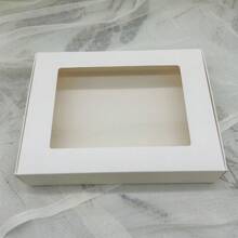 10pcs/Pack Kraft Paper & White Cardboard Transparent PVC Window Display Gift Box For Towels, Silk Scarfs, Toys, Necklaces, Etc.