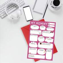 Funny Mam Book Greeting Card, Unique Mam Birthday Card, Mam Fill In The Blank Card, Mam Birthday Card - Red - View 3