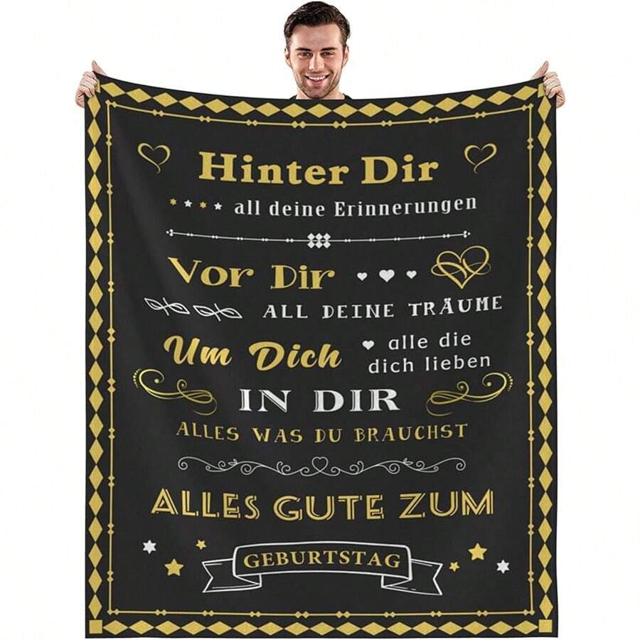 Prezent urodzinowy dla mężczyzn, prezent urodzinowy dla męża, koc urodzinowy dla męża, taty, dziadka, ojca, chłopaka, męża, pomysłów na prezent, puszysty koc z polaru, 150x200cm