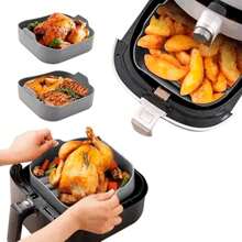 Forma de Silicone Air Fryer Cesta Fritadeira Quadrada 16CM