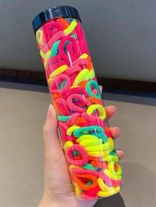 Bộ 100 chiếc vòng buộc khăn cho tuổi teen, dây buộc tóc co giãn cao, dễ thương cho bé gái, không gây hư hại tóc. - Nhiều màu - Xem 8