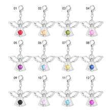 6pcs/Pack Heart Shaped Guardian Angel Wings With Lobster Clasp For Festival Gift Making And Accessory Crafting - Multicolor - View 7