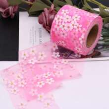 1 Cái 6Cm 25 Sân Floret Voan Hoa Cúc Ruy Băng Cuộn Tự Làm Thủ Công Thủ Công Tóc Trang Trí Nướng Hoa Anh Đào In vải Lưới Tiếp Liệu - mơ - Xem 11