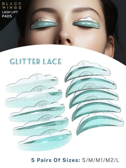 BLACKWINGS 5 par Musujący Przezroczyste Niebieski Podnoszenie Rzęsy Dla Używać , Keratyna Rzęsy Silikon Z Połysk Lśniący , Również Zawierający Rzęsy Podnoszenie Kij I Kręcenie Spinacz Komplety Biżuterii , Bicz Podnoszenie Narzędzia Dla Kosmetyki (Makijaż) &