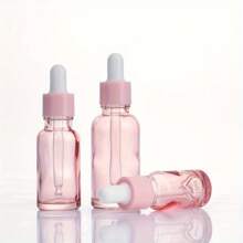 1/5pcs 10/20/30ml Reusable Glass Dropper Bottle With Rubber Head, Pink, Suitable For Travel And Home Use - Pink - View 3