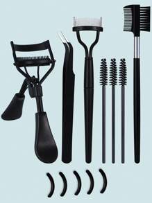 Set de rizador de pestañas 6 en 1, kit de cepillos para cejas para mujeres con rizador de pestañas, separador de peine de pestañas, pinzas de pestañas, 3 cepillos de rímel, 5 almohadillas de repuesto de silicona para pestañas y cejas,rizador pestañas rizador de pestañas enchinadores