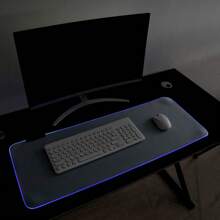1pc Grey Rgb Backlit Gaming Mouse Pad For Desktop/laptop