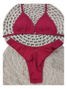 Women Bikini Sets - 紅色 - 查看 2