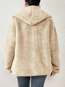Women Faux Fur Coats - 杏色 - 查看 4