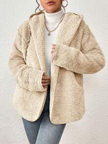 Women Faux Fur Coats - 杏色 - 查看 3