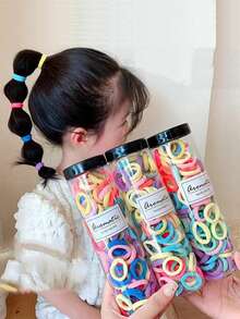 Bộ 100 chiếc vòng buộc khăn cho tuổi teen, dây buộc tóc co giãn cao, dễ thương cho bé gái, không gây hư hại tóc. - Nhiều màu - Xem 1