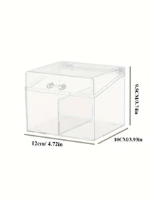 1pc Transparent Trading Card Storage Box, Portable Container For Collectible Cards, Suitable For Animated Series Characters, Game Cards, Poker Cards, Suitable As Thanksgiving Or Father Day Gift - Transparent - View 2