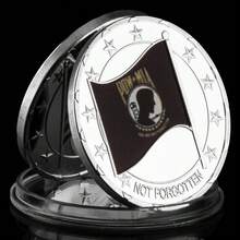 US Not Forgotten POW MIA Coin Collection Gift Flag Veteran  Challenge Coins Metal Plated Silver Coin For Souvenirs - Silver - View 1