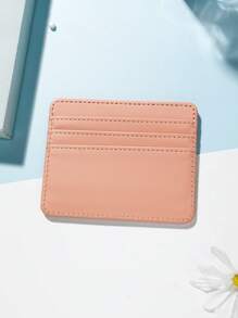 1pc PU Multiple Compartment Card Organizer With Edge Sealing Design Simple Style For Daily Use Card Holder Wallet Business Card Holder Credit Card Holder Women For Women For Men Mini Wallet Card Wallet - Multicolor - View 7