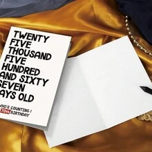 1pc Funny 70th Birthday Greeting Card, Super Cute 70th Birthday Gift For Family And Friends, Happy 70th Birthday Card, 70th Anniversary Commemorative Card For Him Or Her - Card And Envelope Included - Yellow - View 4