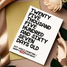 1pc Funny 70th Birthday Greeting Card, Super Cute 70th Birthday Gift For Family And Friends, Happy 70th Birthday Card, 70th Anniversary Commemorative Card For Him Or Her - Card And Envelope Included - Yellow - View 5