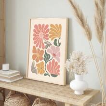 Set Of 3 Bohemian Abstract Floral Wall Art Canvas Prints, Terracotta Block Print, Floral Wall Art, Vintage Art Prints, Flower Market Poster, Modern Art, Ideal Gift For Bedroom Living Room Hallway, Room Decor, Wall Decor, Home Decor, Summer Decor, Unframed