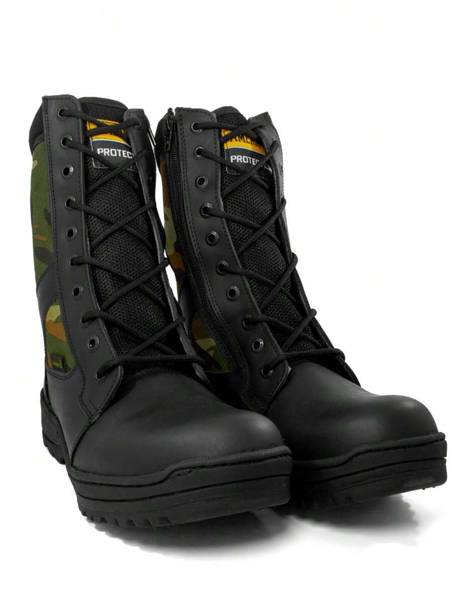 Botas tacticas militares para hombre caballero botas largas camufladas resistentes - Verde militar - Ver 1