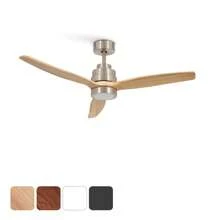 Create Ventilateur de plafond 40W silencieux Ø132 cm, Niquel- WIND STYLANCE - Bois naturel - Voir 1