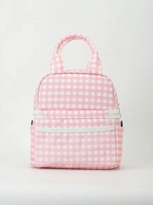 1 Túi Đựng Tã Bỉm Thời Trang Cho Mẹ-Bé, Dung Tích Lớn, Túi Làm Mát Di Động Bảo Quản Sữa Mẹ, Túi Xách Cho Mẹ Họa Tiết Lưới Có In Hình Túi Đựng Bình Sữa Cho Trẻ Sơ Sinh - Hồng - Xem 8