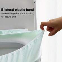 10pcs Extra Large Disposable 2-Layer Non-Woven Toilet Seat Covers, Universal For Travel, Hotel, Bathroom, Thick Waterproof Portable Toilet Mat, Bathroom Smart Toilet Seat Cover, Toilet Safety Isolation Pad