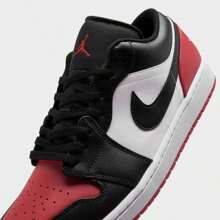 Men's  Retro 1 Low Casual Shoes - 553558-161/White/Black/Varsity Red/White - View 4