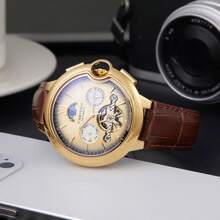 CASENO Đồng hồ cơ tự động CARSENO 831 Star Phase Tam giác Stud Tourbillon - Vàng - Xem 1
