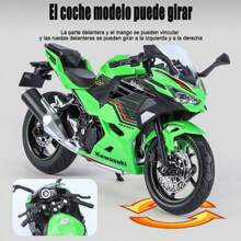 Coleccion Escala Metal Moto Ninja400 Con Luz Y Base 1:12 - Verde - Ver 4