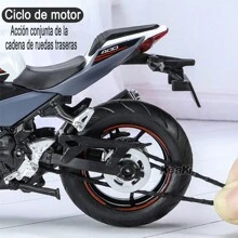 Coleccion Escala Metal Moto Ninja400 Con Luz Y Base 1:12 - Verde - Ver 5