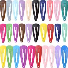 30 peças de grampos de cabelo sólidos para crianças em cores aleatórias, Acessórios de cabelo para crianças