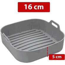Forma de Silicone Air Fryer Cesta Fritadeira Quadrada 16CM
