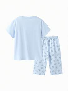 Balabala Balabala Young Boys Pajama Set Letnia klimatyzowana odzież domowa, nadruk dla młodych chłopców