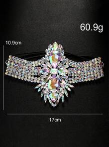 STONEFANS 1 Bạc-Màu Sắc Mới Xuất Hiện Kim Cương Giả Hình Học Chân Dây Xích, Thân Lấp Lánh Dây Chuyền Trang Sức Nữ Hộp Đêm Đảng - Bạc - Xem 4