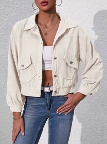 Women Jackets - 杏色 - 查看 3