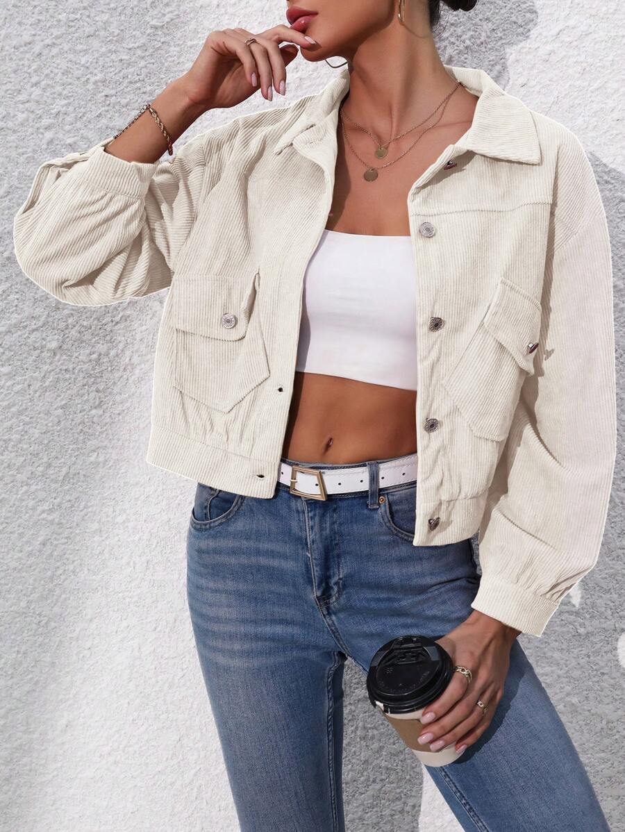 Women Jackets - 杏色 - 查看 1