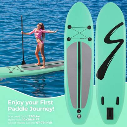MAMIZO 10FT Inflatable Stand Up Paddle Board, 3 Fins Paddleboard With Full Accessories For All Skill Levels, Portable Two-Way Hand Pump And Carry Bag, For Yoga Touring Fishing