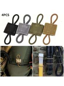 4pcs Durable Molle Backpack Straps Clip With Elastic Fabric Fastener Buckle Camping