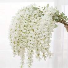 1 paquet de guirlande de fleurs suspendues de glycine pourpre - 43,31 pouces (110,01 cm) - Parfait pour les mariages, les fêtes et la décoration intérieure