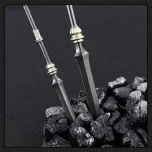 Mini Lance, Halberd, Móc chìa khóa mặt dây chuyền giáo, Mặt dây chuyền đồ chơi mô hình vũ khí, có thể được sử dụng cho móc chìa khóa, trang sức xe hơi, dây chuyền, mặt dây điện thoại di động, bộ sưu tập, v.v., có ý nghĩa bộ sưu tập, là một món quà Giáng sinh tốt hơn - Đồng - Xem 3