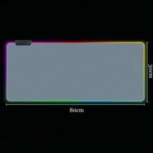 1pc Grey Rgb Backlit Gaming Mouse Pad For Desktop/laptop