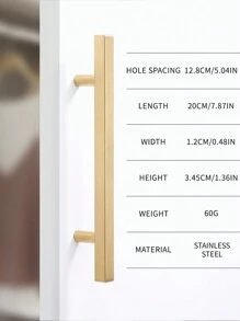 2pcs Gold Stainless Steel Drawer Cabinet Handle Furniture Wardrobe Shoebox Pull Handle - Gold - View 7