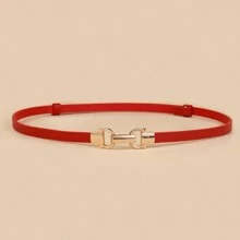 Adjustable Length Thin Belt With Buckle Decor For Dresses Halloween