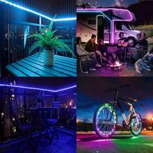 1 Rotolo striscia luminosa a LED con scatola batteria (senza batterie), lunghezza da 3,28FT a 49,21FT, luce a LED flessibile a batteria 5V 3535 che cambia colore RGB con controller a 3 tasti per retro TV, feste, camera da letto, campeggio, decorazione fai-da-te di Natale