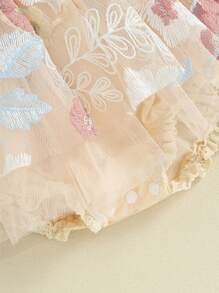 Baby Girl Romper Dress Cap Sleeve Embroidery Flower Bodysuit Summer Clothes
