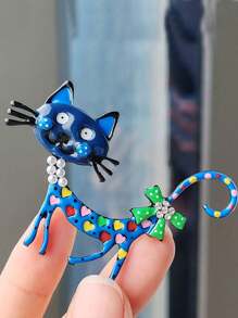 1pc Fashionable Cats Enamel Pin For Clothing Accessories Dress Accessories Pin For Clothes Bag Charm School