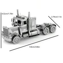 Modelo de Montagem Metálica 3D, Quebra-cabeça de Fivela de Aço Inoxidável DIY, Modelo de Veículo de Construção, Sem Necessidade de Cola, Presente de Natal, Ornamento Decorativo, Carregadeira, Guindaste, Caminhão Basculante, Trator, Caminhão Semirreboque