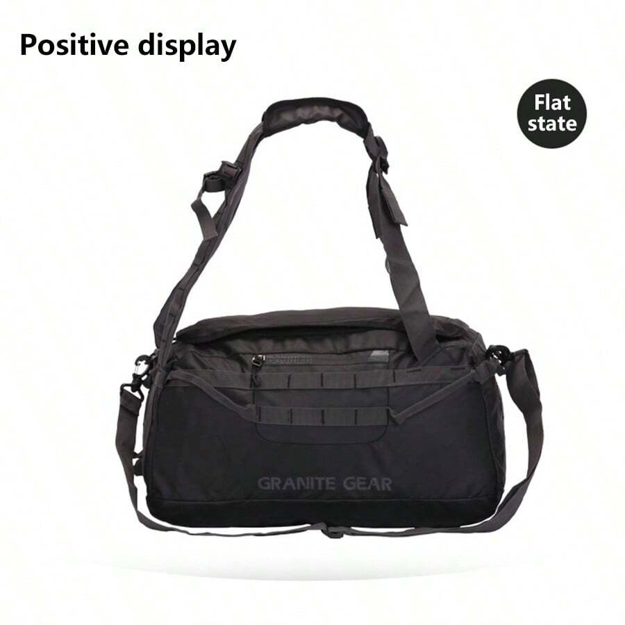 1PC花崗石酷炫專業企業級外訓大容量30L旅行手提袋露營行李健身手提包，可肩背、斜跨或手持，可完全壓縮設計，輕鬆收納於任何地方。 - 黑色 - 查看 1